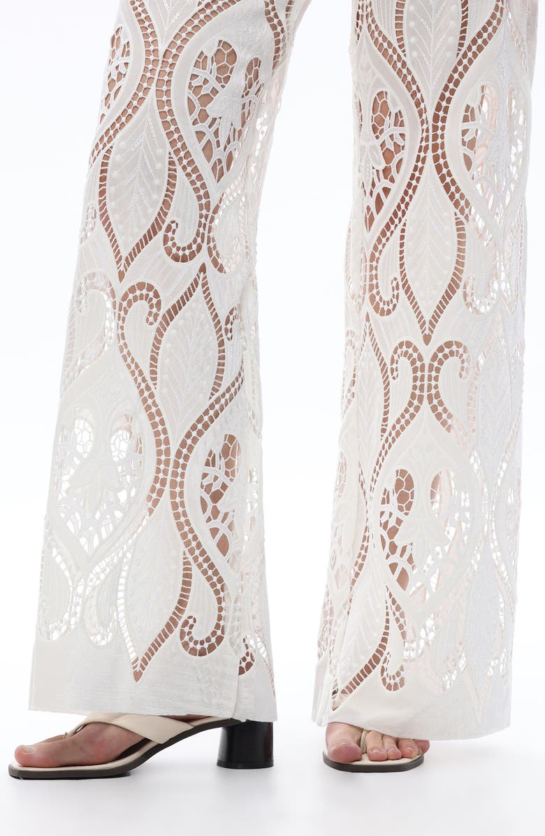 Bayeas Eyelet High Waist Wide Leg Jeans, Alternate, color, Sky Blue/White