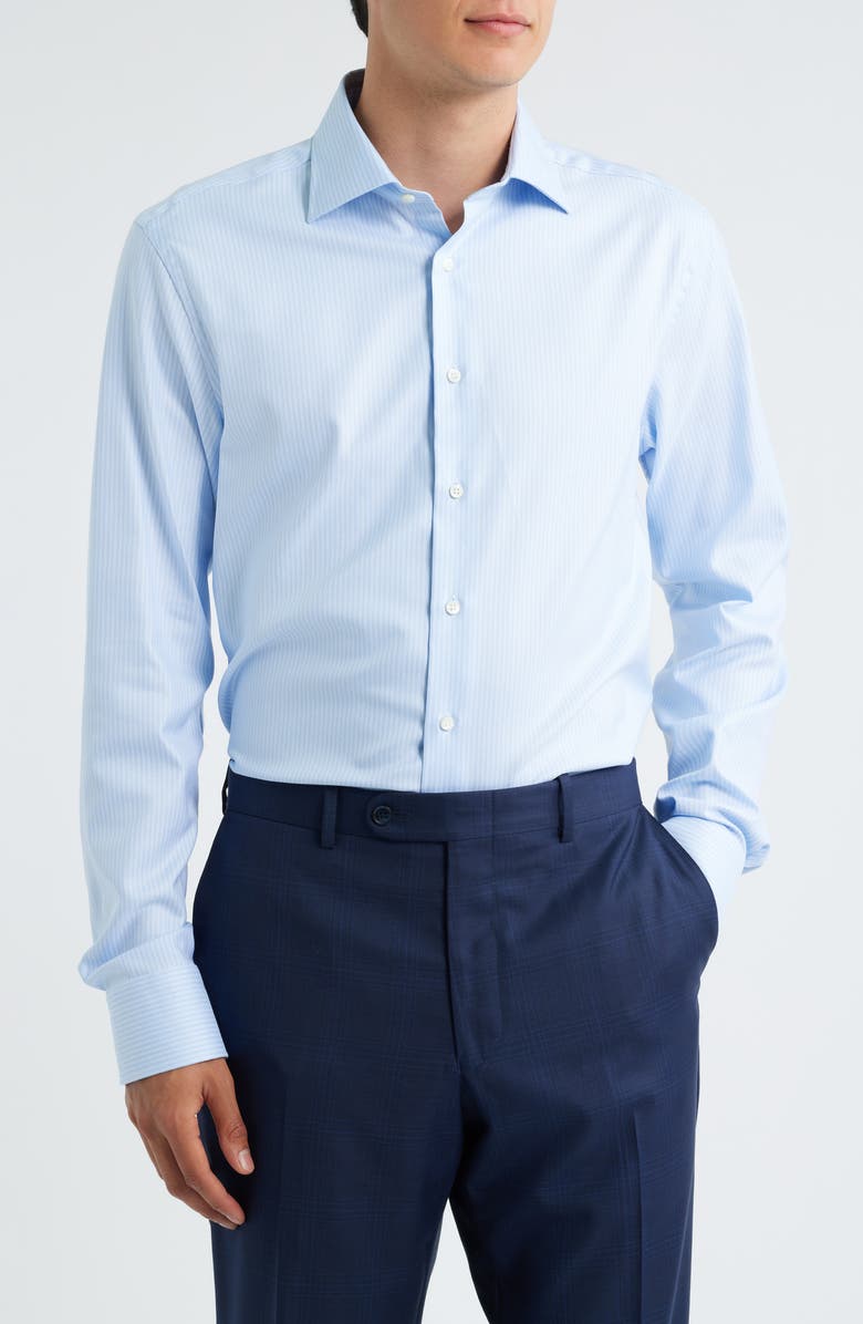 Canali Regular Fit Dress Shirt, Main, color, Light Blue