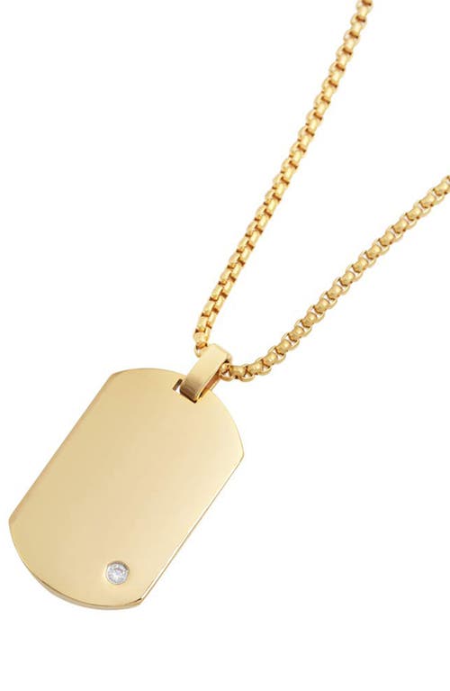 Geoffrey Beene Stainless Steel Dog Tag Pendant Necklace