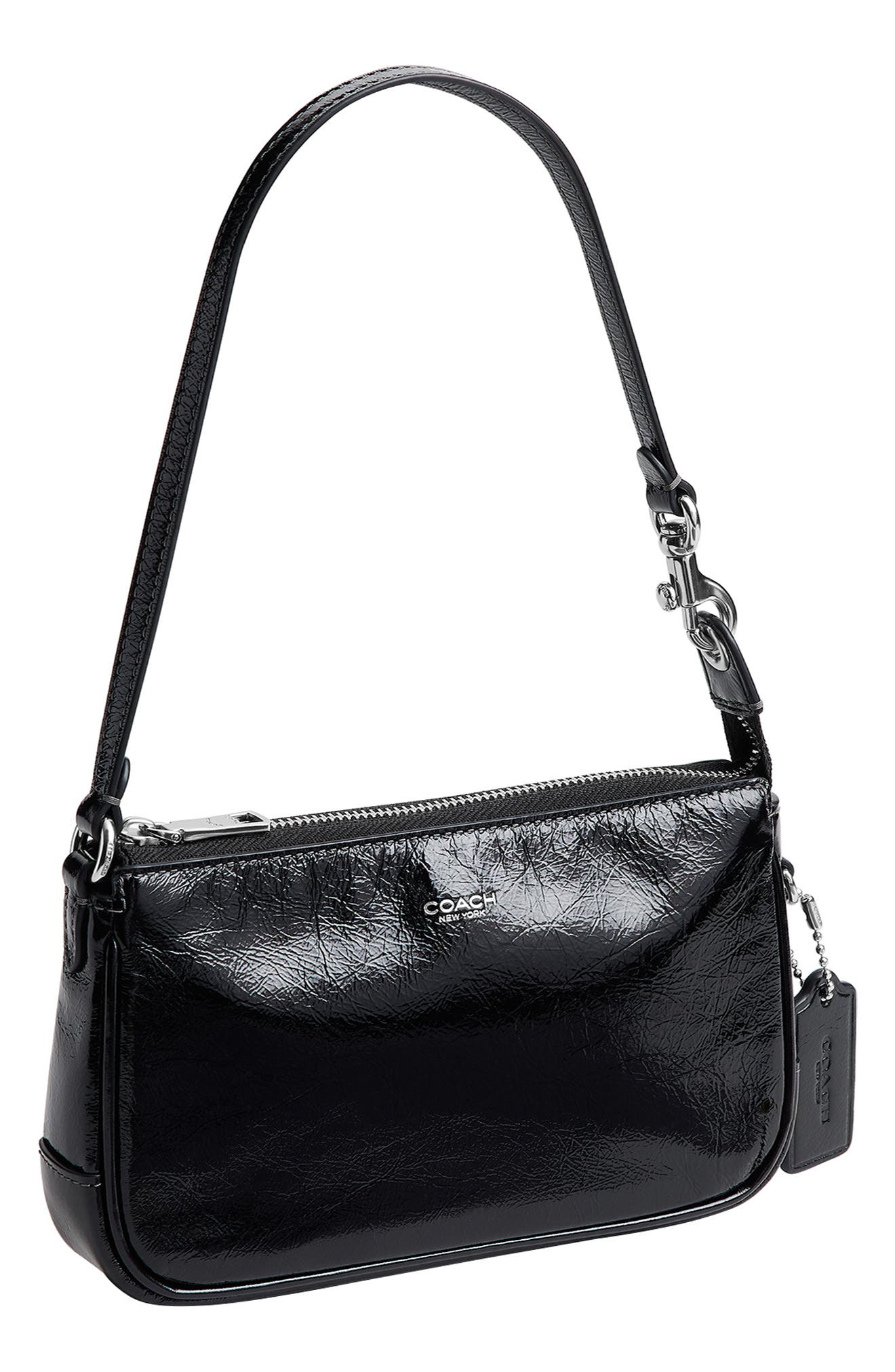 Plaza 18 Leather Baguette Bag, Alternate, color, LH/BLACK