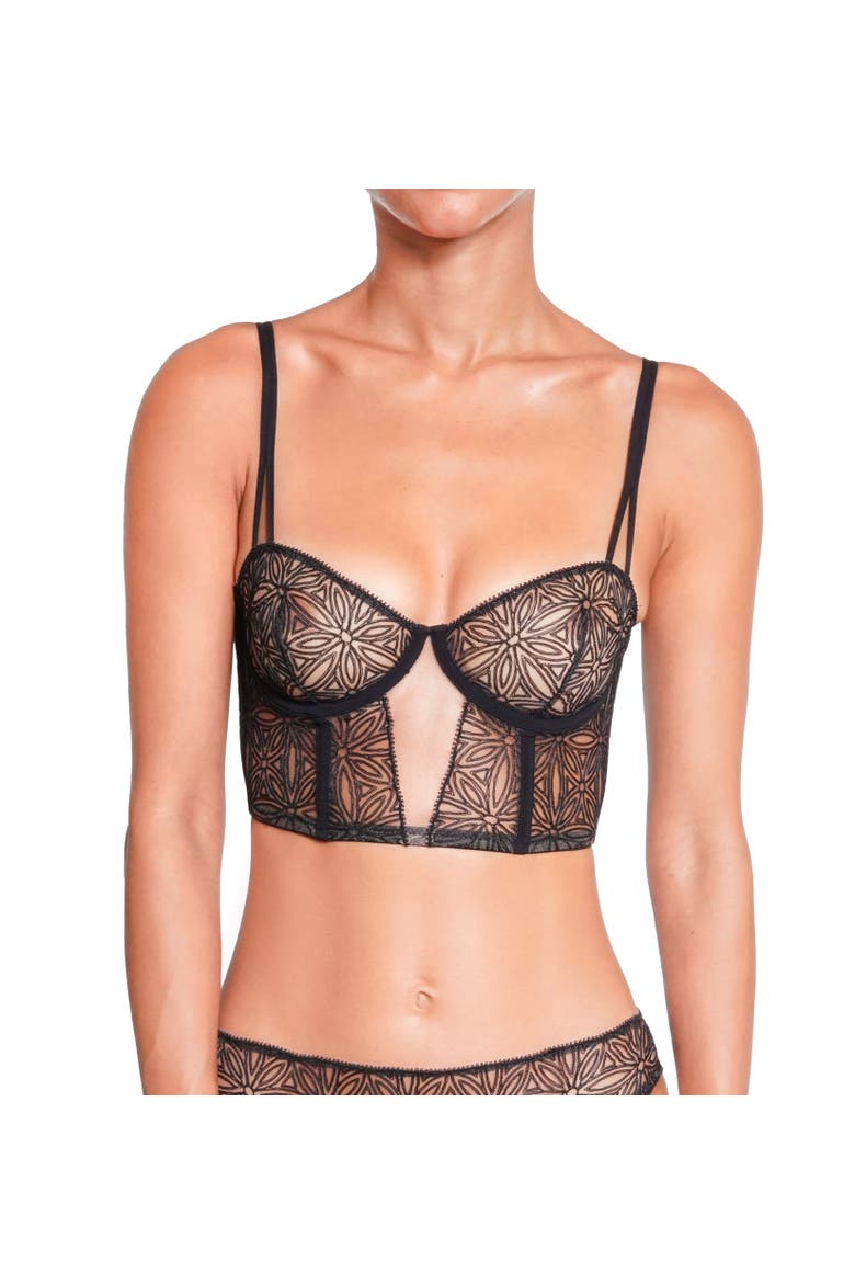 Infini Lace Bustier, Alternate, color, Black