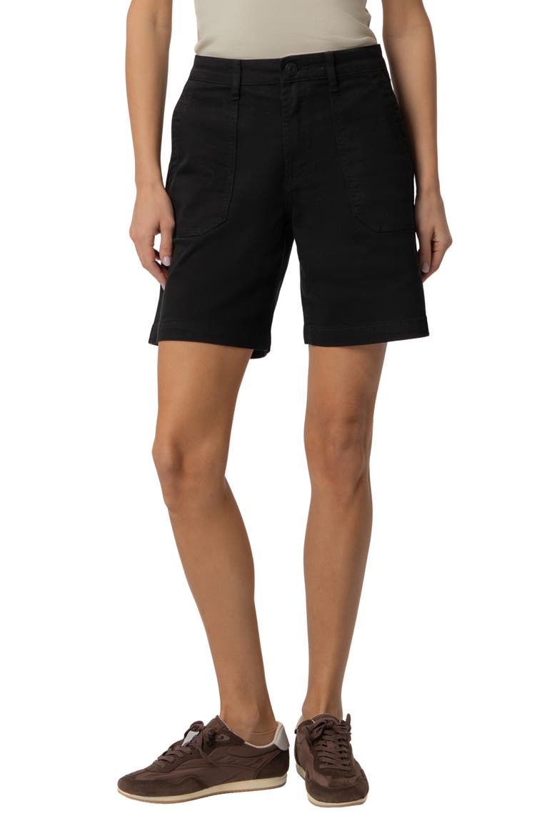 Hailey High Waist Denim Bermuda Shorts, Main, color, BLACK JM