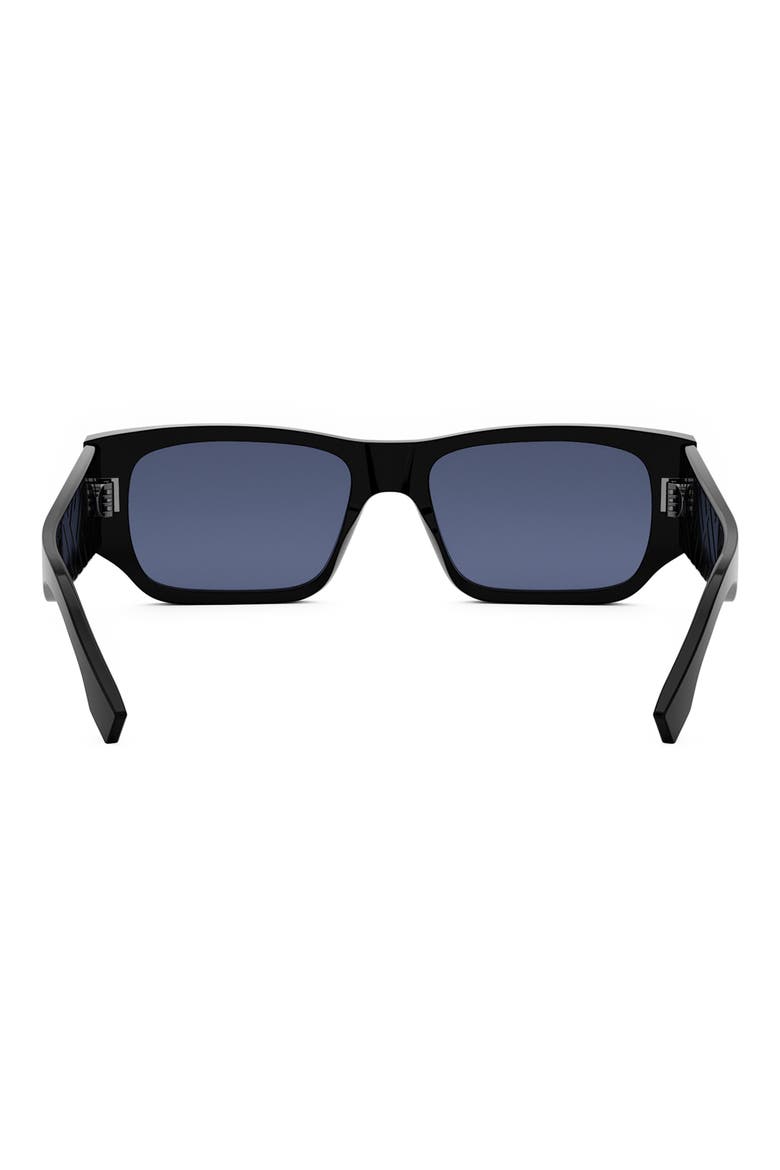 FF Squared 54mm Rectangular Sunglasses, Alternate, color, SHINY BLACK / BLUE