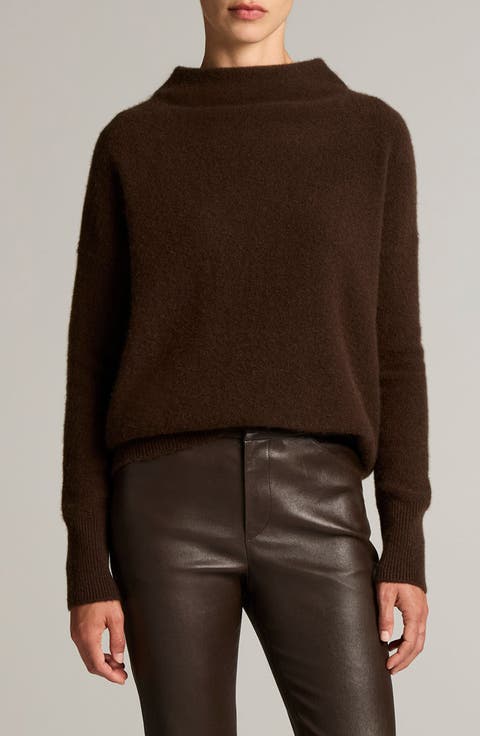 Boiled Cashmere Funnel Neck Pullover