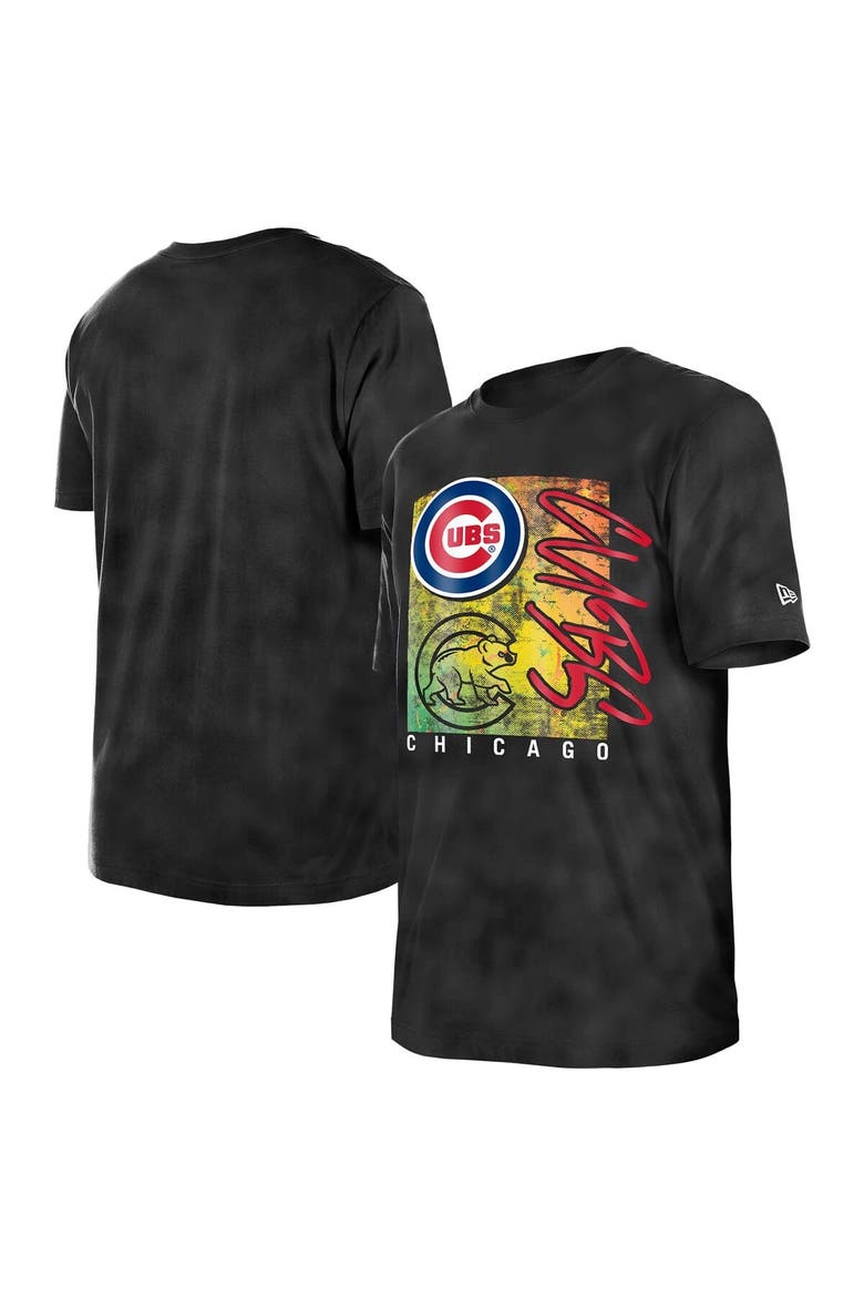 Women's New Era  Black Chicago Cubs Sport Classics Enzyme Wash  Oversized T-Shirt, Main, color, Black