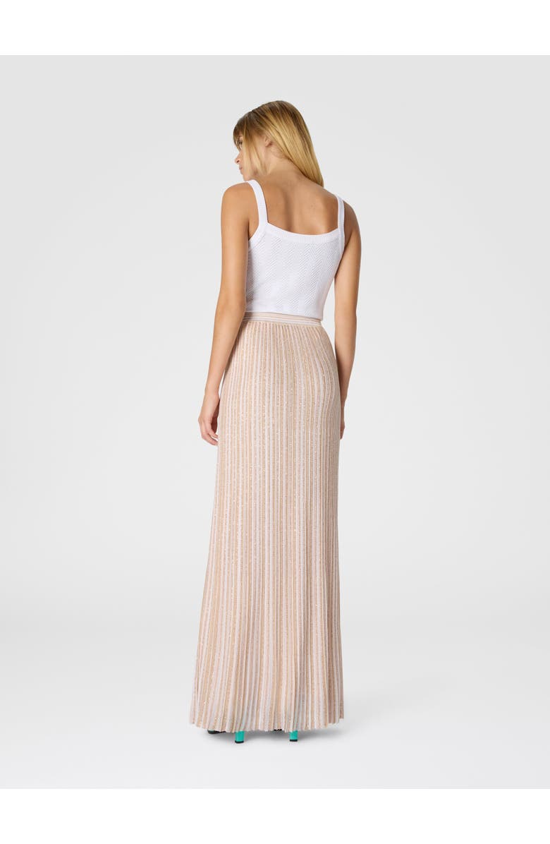 Missoni Long Skirt With Lamé Stripes, Alternate, color, White