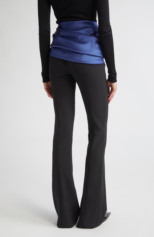 Carolina Herrera Kenny Flower-detailed Wool-blend Bootcut Pants In Black