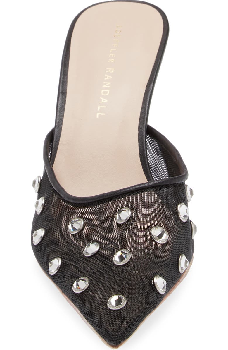 Loeffler Randall Paloma Embellished Pointed Toe Mule, Alternate, color, Black/ Crystal