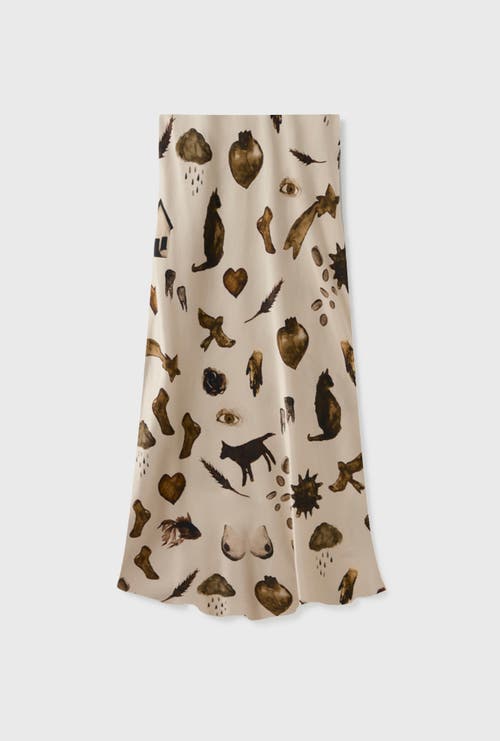 Shop Silk Laundry Long Bias Cut Skirt Miracles Hazelnut