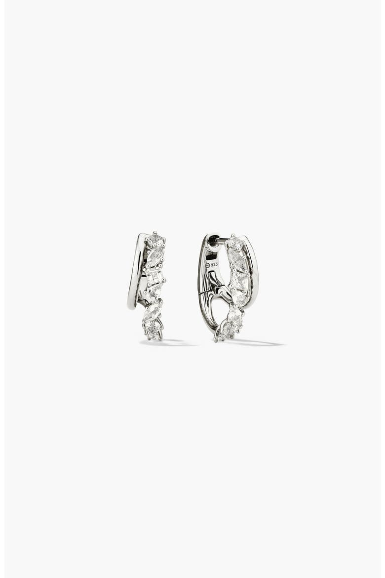 Ella Double Hoop Earrings, Main, color, Sterling Silver