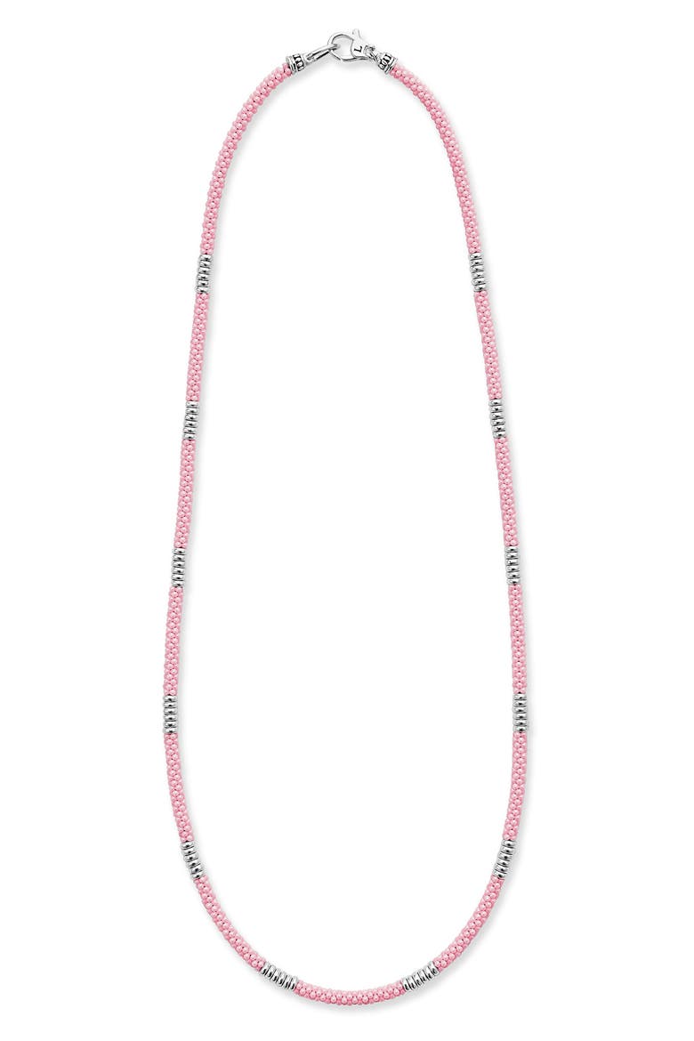Pink Caviar Ceramic Station Necklace, Alternate, color, PINK