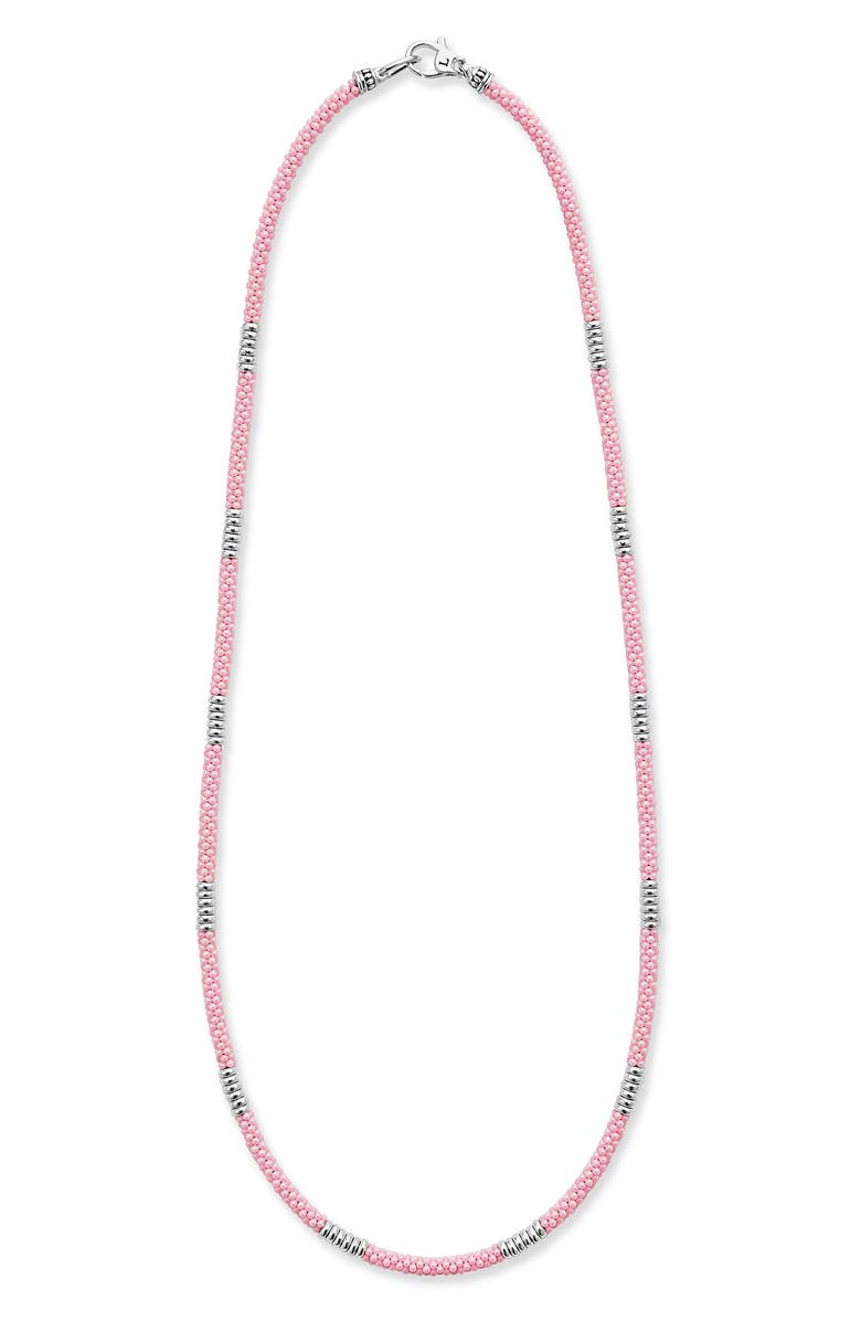 LAGOS Pink Caviar Ceramic Station Necklace, Alternate, color, Pink