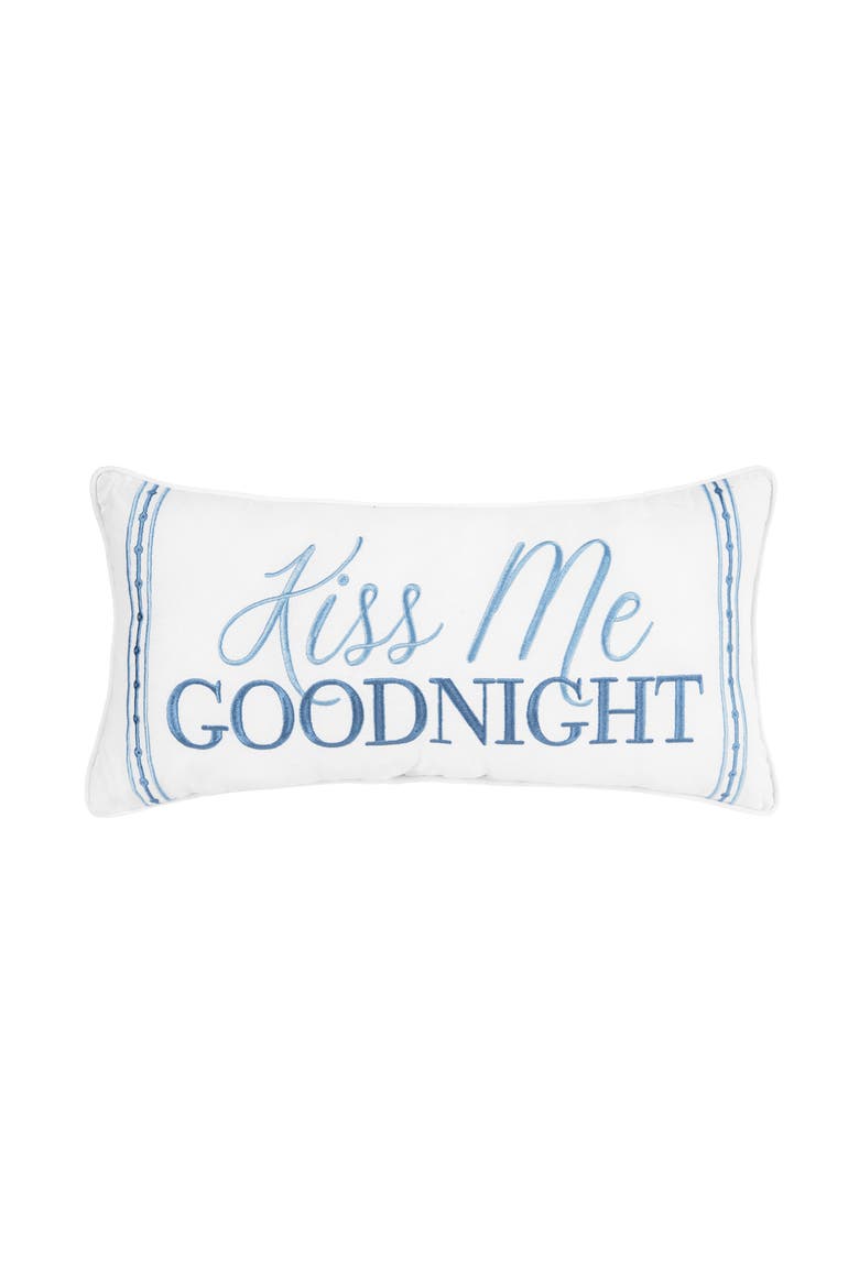 Good Morning Lumbar Cotton Blend Pillow 12" x 24", Alternate, color, White