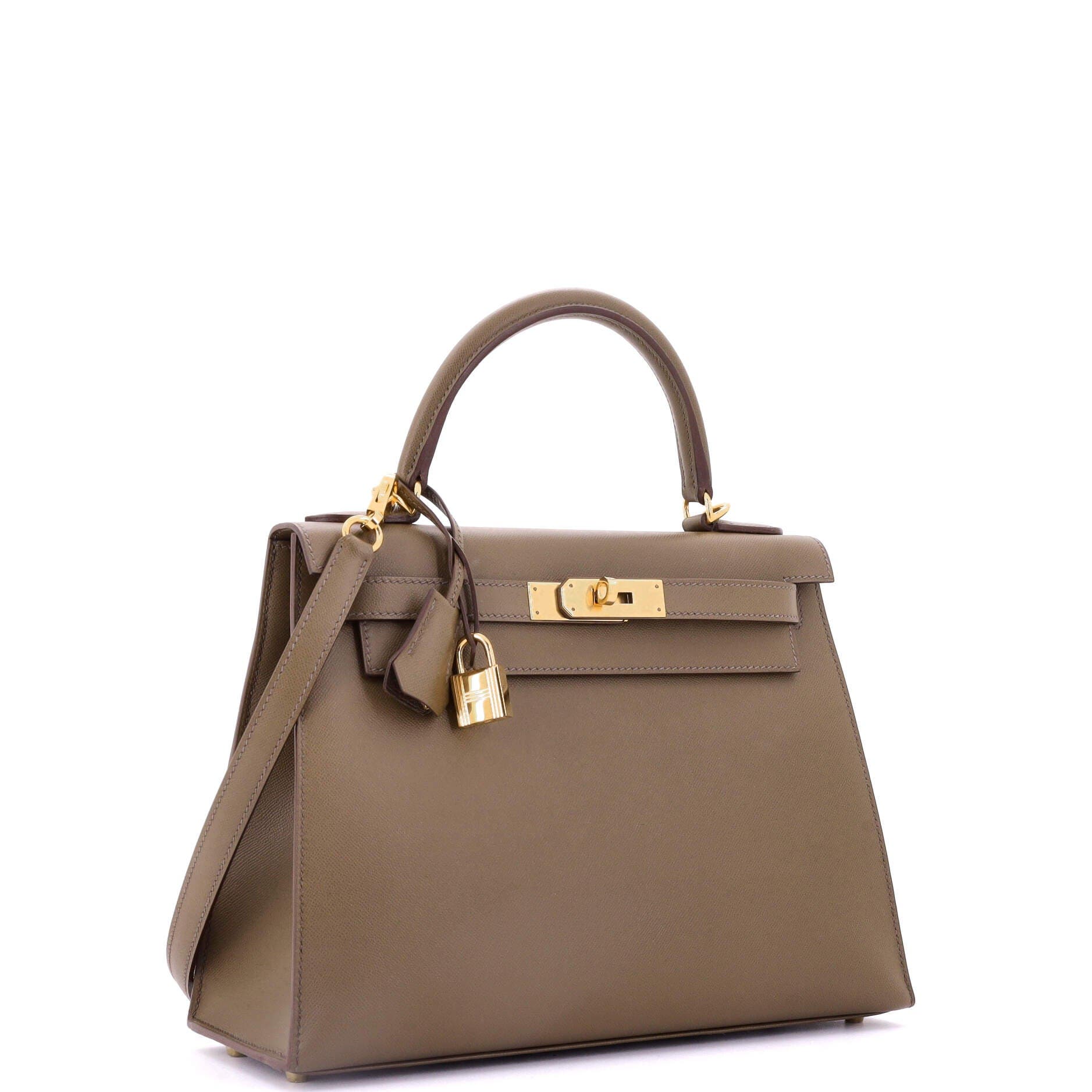 Pre-Owned Hermes Kelly Handbag Brown Madame with Gold Hardware 28, Alternate, color, Toundra
