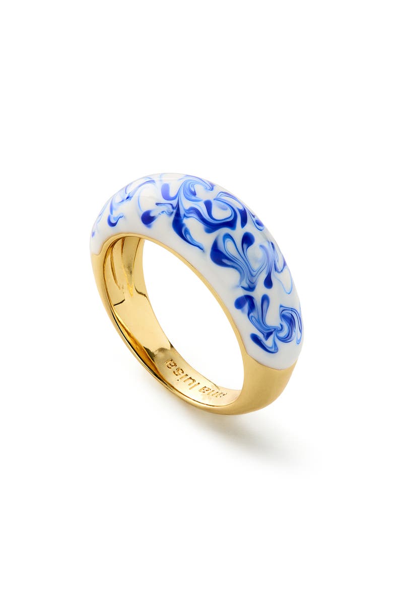 Wrenley Marble Blue Ring, Main, color, GOLD / MARBLE BLUE