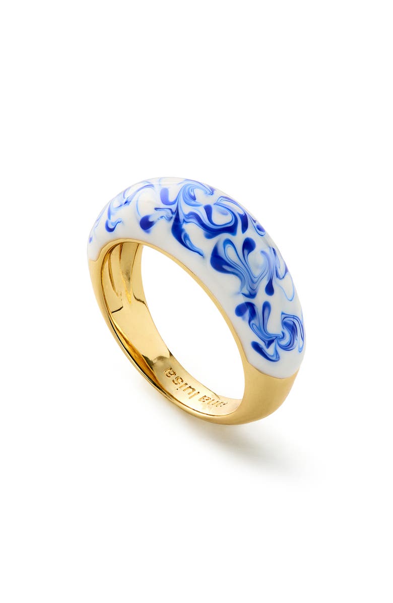 Ana Luisa Wrenley Marble Blue Ring, Main, color, Gold / Marble Blue