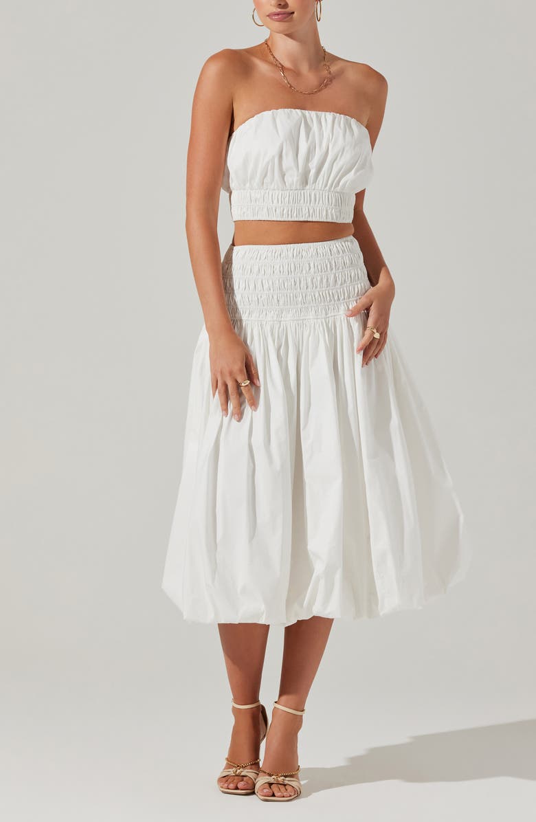 ASTR the Label Alani Shirred Waist Bubble Hem Skirt, Alternate, color, 