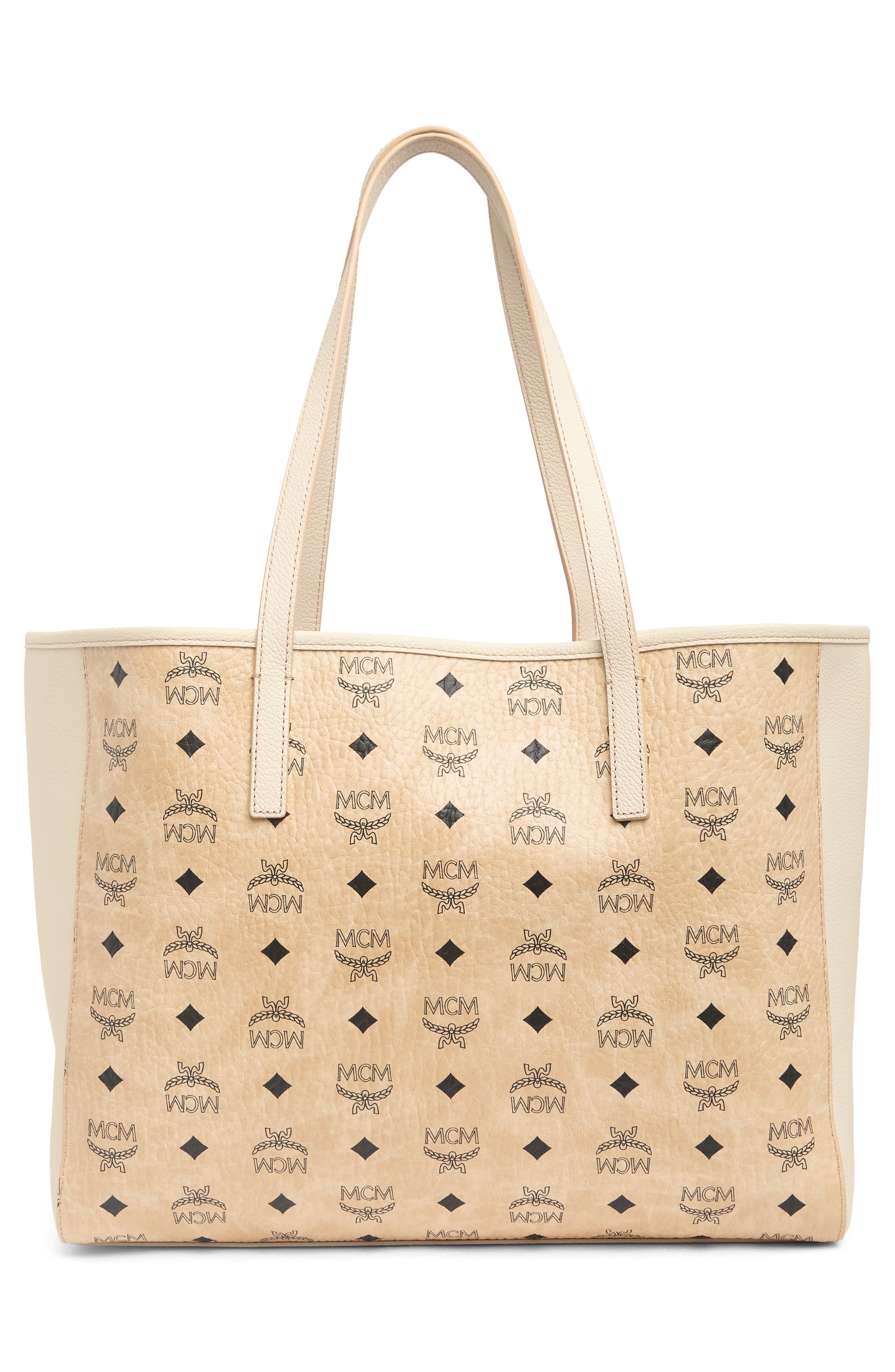 MCM Medium Leather Shopper, Alternate, color, 