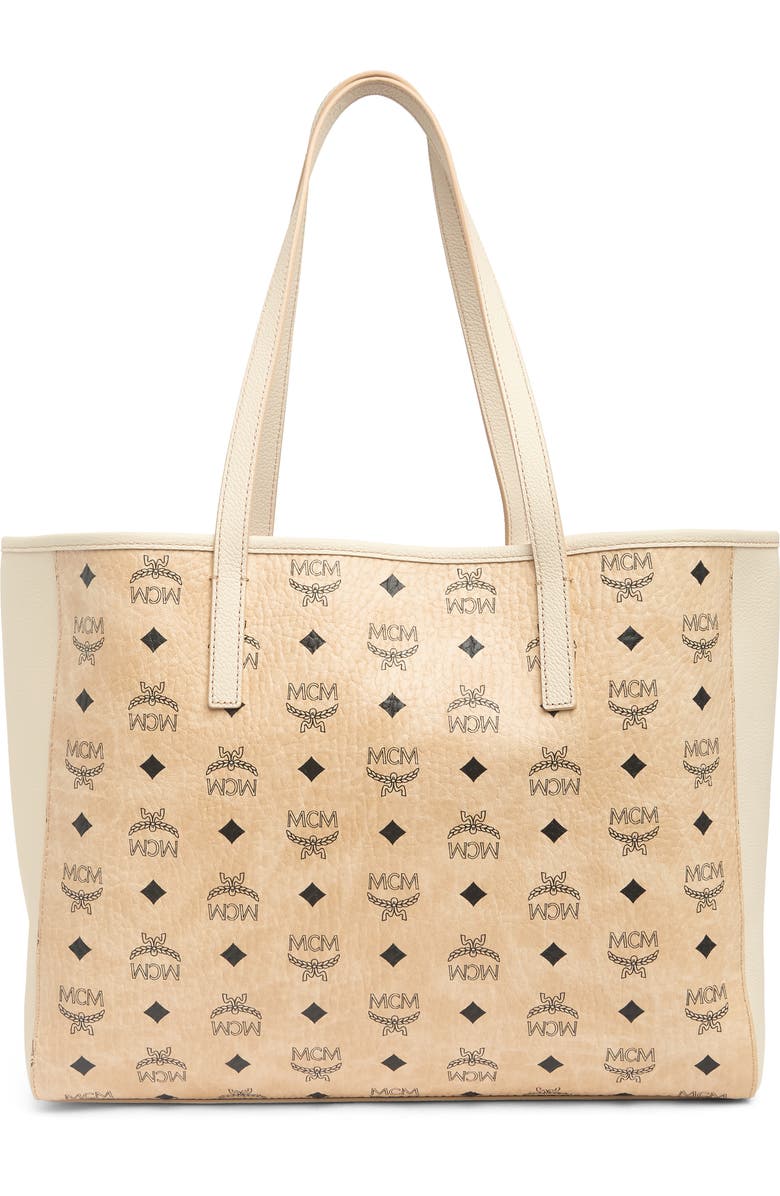 MCM Medium Leather Shopper, Alternate, color,