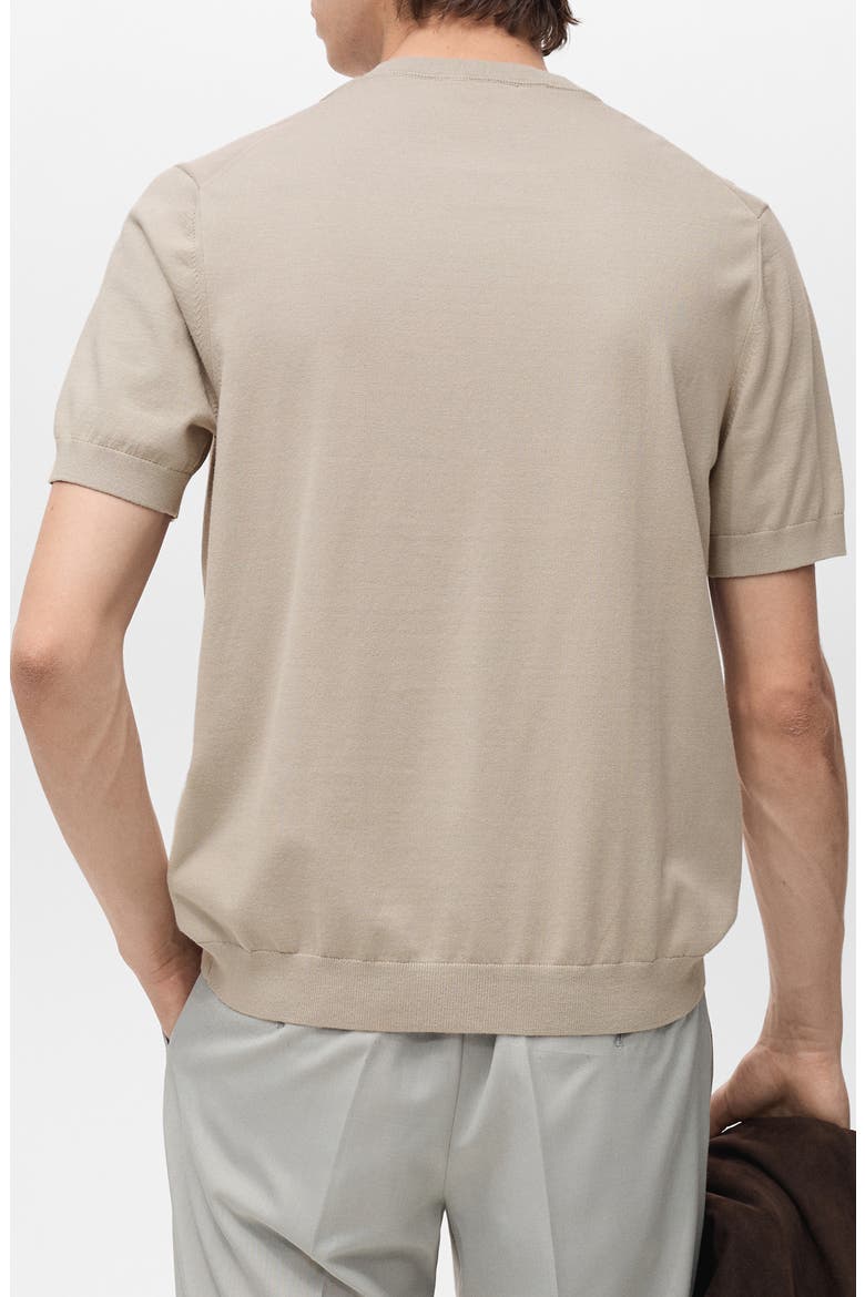 Short Sleeve Cotton Crewneck Sweater, Alternate, color, ICE GREY