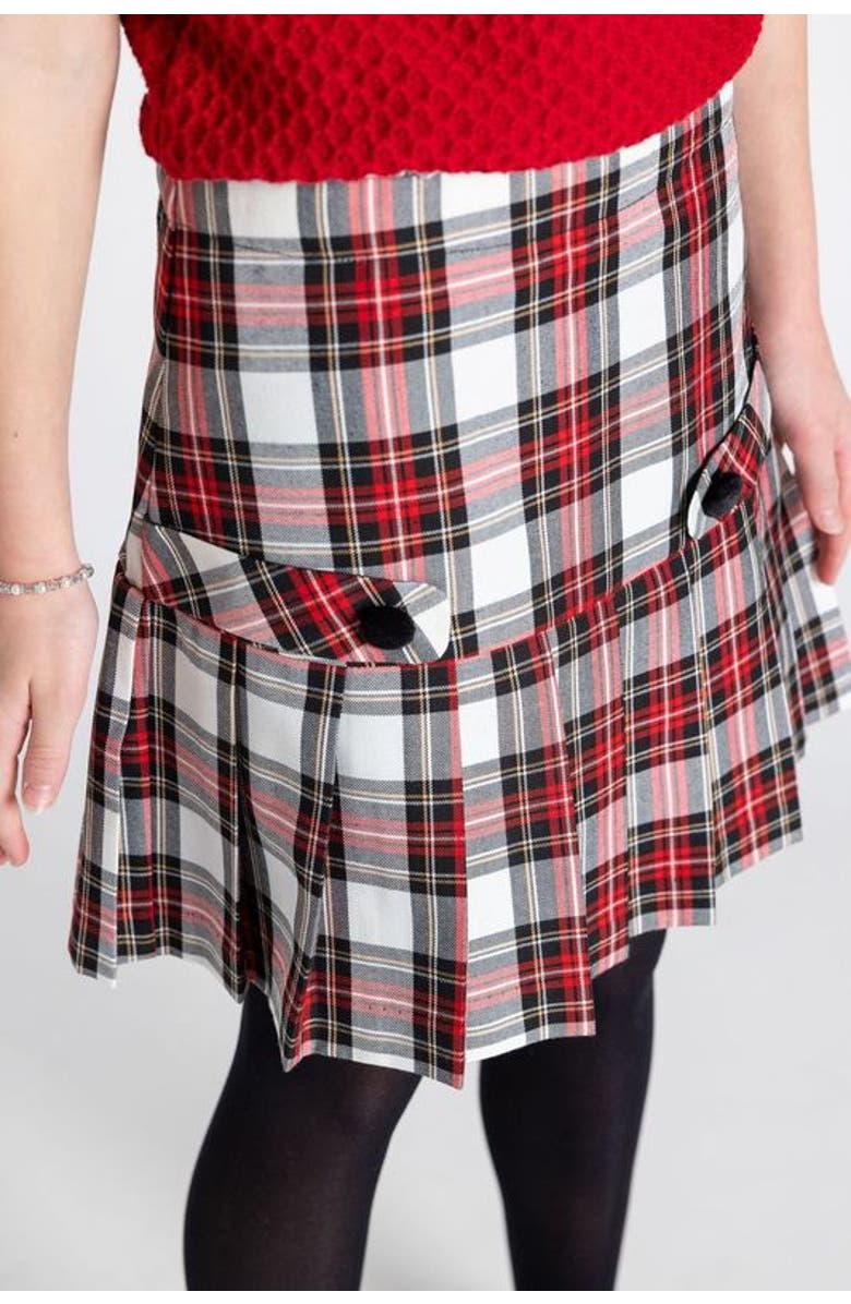 Florence Eiseman Plaid Pleated Skirt, Alternate, color, Red And White Plaid