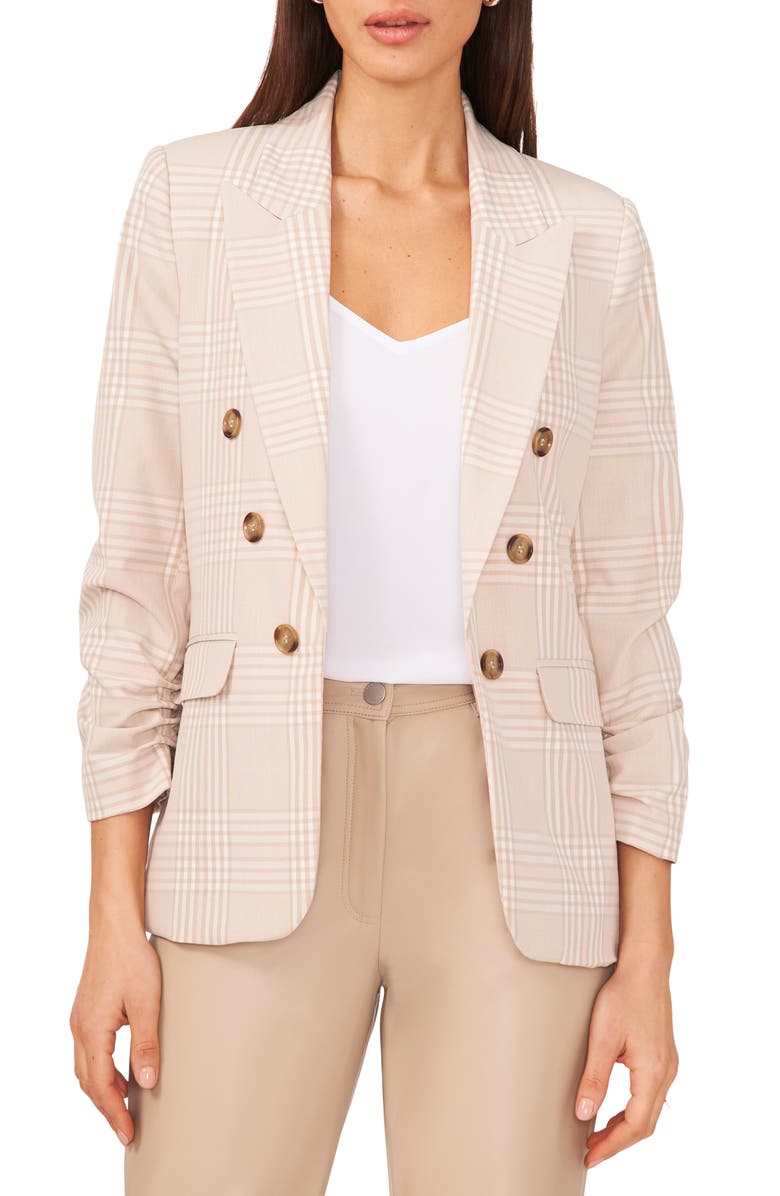 Halogen<sup>®</sup> Glen Plaid Double Breasted Blazer, Main, color, 