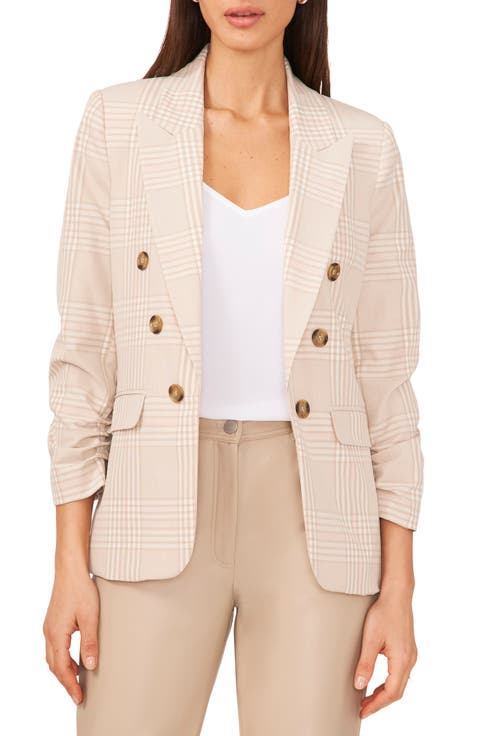 Glen Plaid Double Breasted Blazer