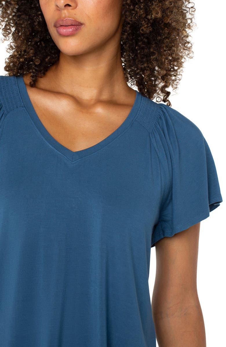 Liverpool Los Angeles V-Neck Flutter Sleeve Jersey Top, Alternate, color,