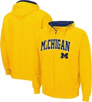 COLOSSEUM Men's Colosseum Maize Michigan Wolverines Arch & Logo 3.0 Full-Zip Hoodie