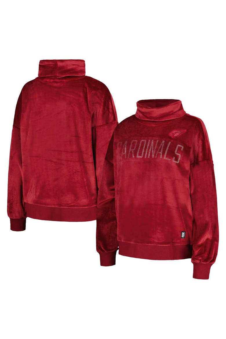 Women's DKNY Sport  Cardinal Arizona Cardinals Deliliah Rhinestone Funnel Neck Pullover Sweatshirt, Alternate, color, Cardinal