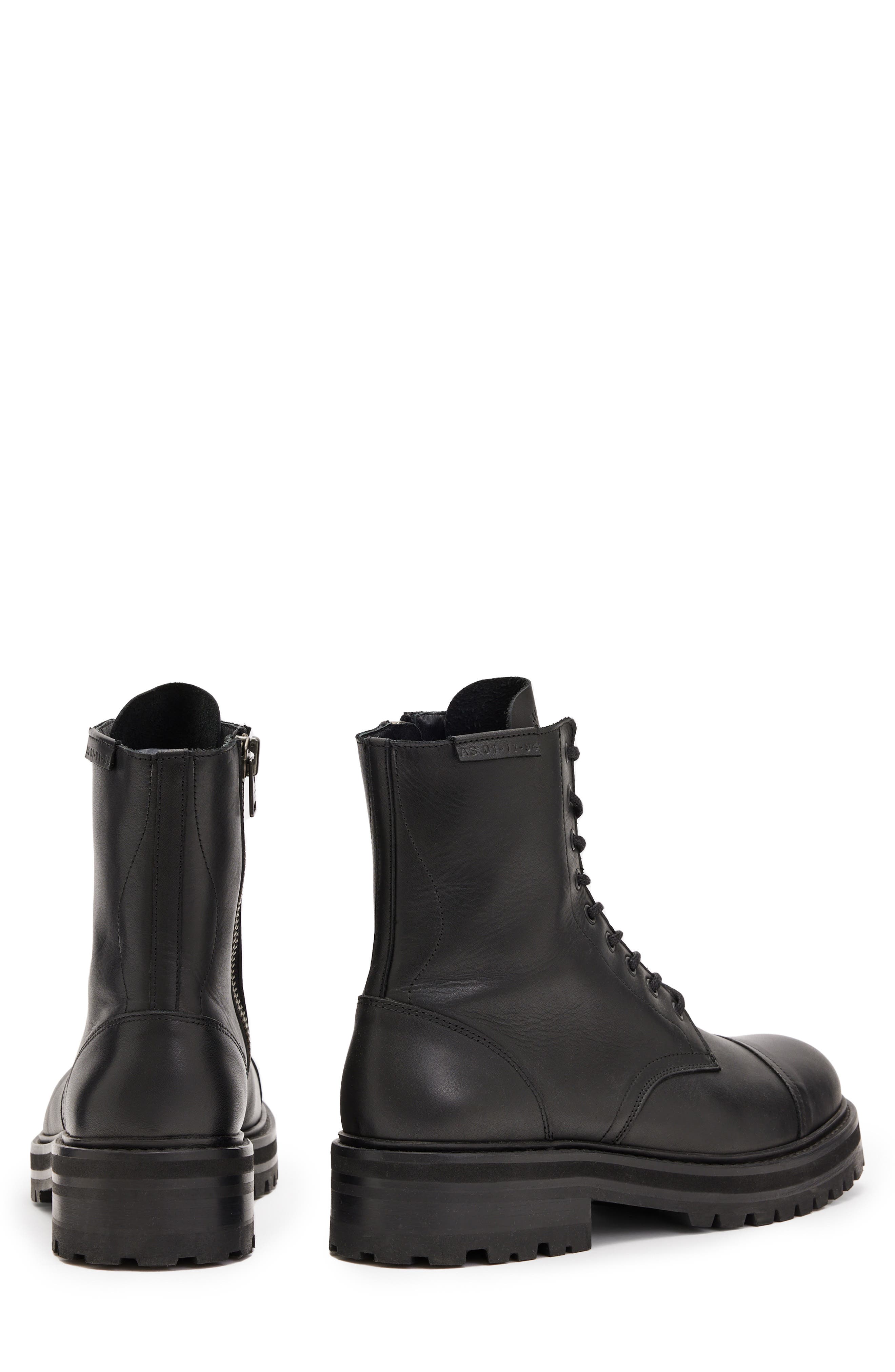AllSaints Hank Lugged Zip Boot, Alternate, color, Black