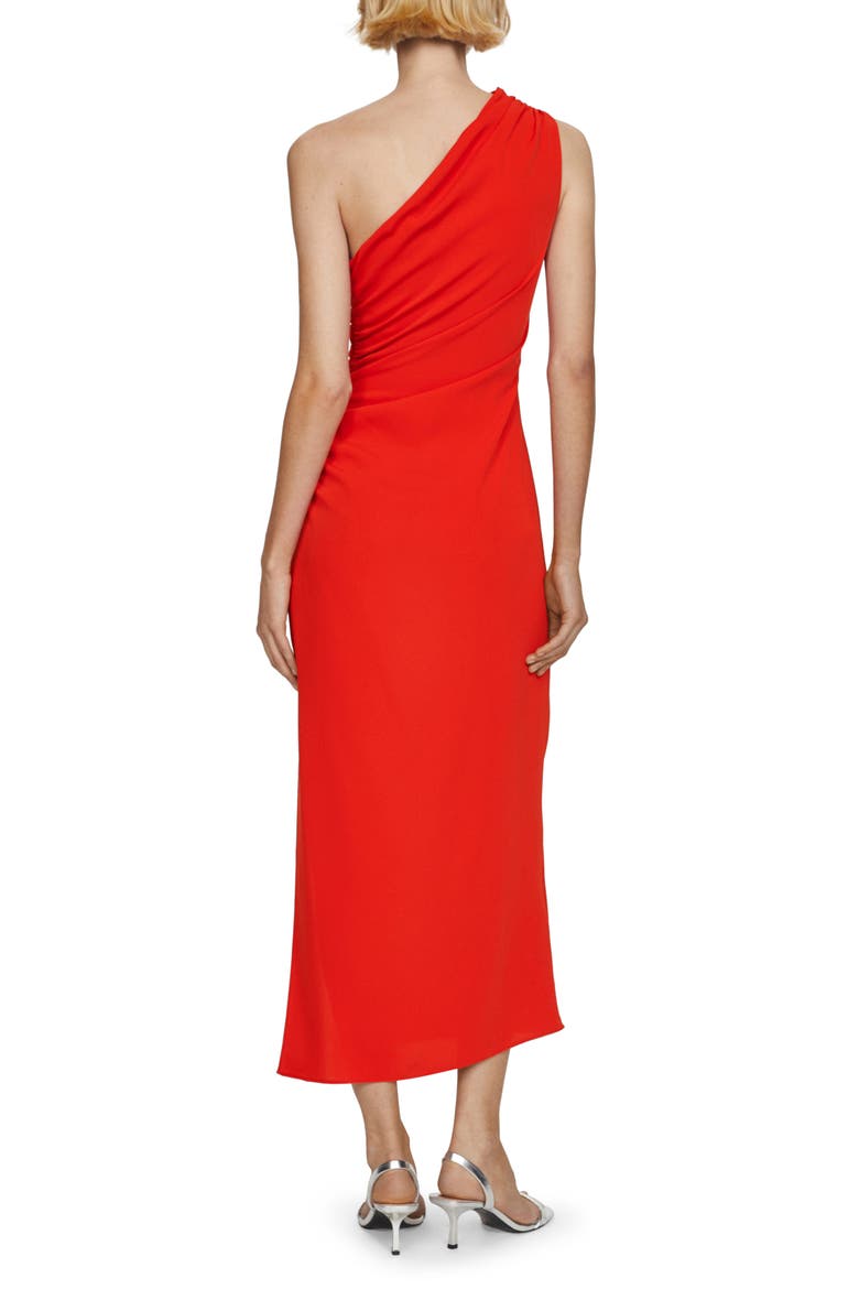 One-Shoulder Asymmetric Hem Dress, Alternate, color, RED