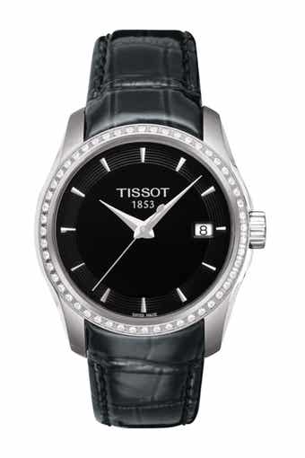 Tissot Women's Couturier Embossed Leather Strap Watch, 32mm