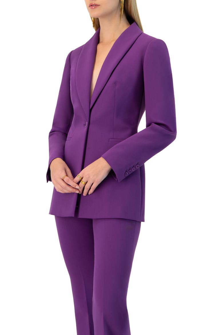 Shwal Collar Single-Breasted Blazer, Alternate, color, Purple