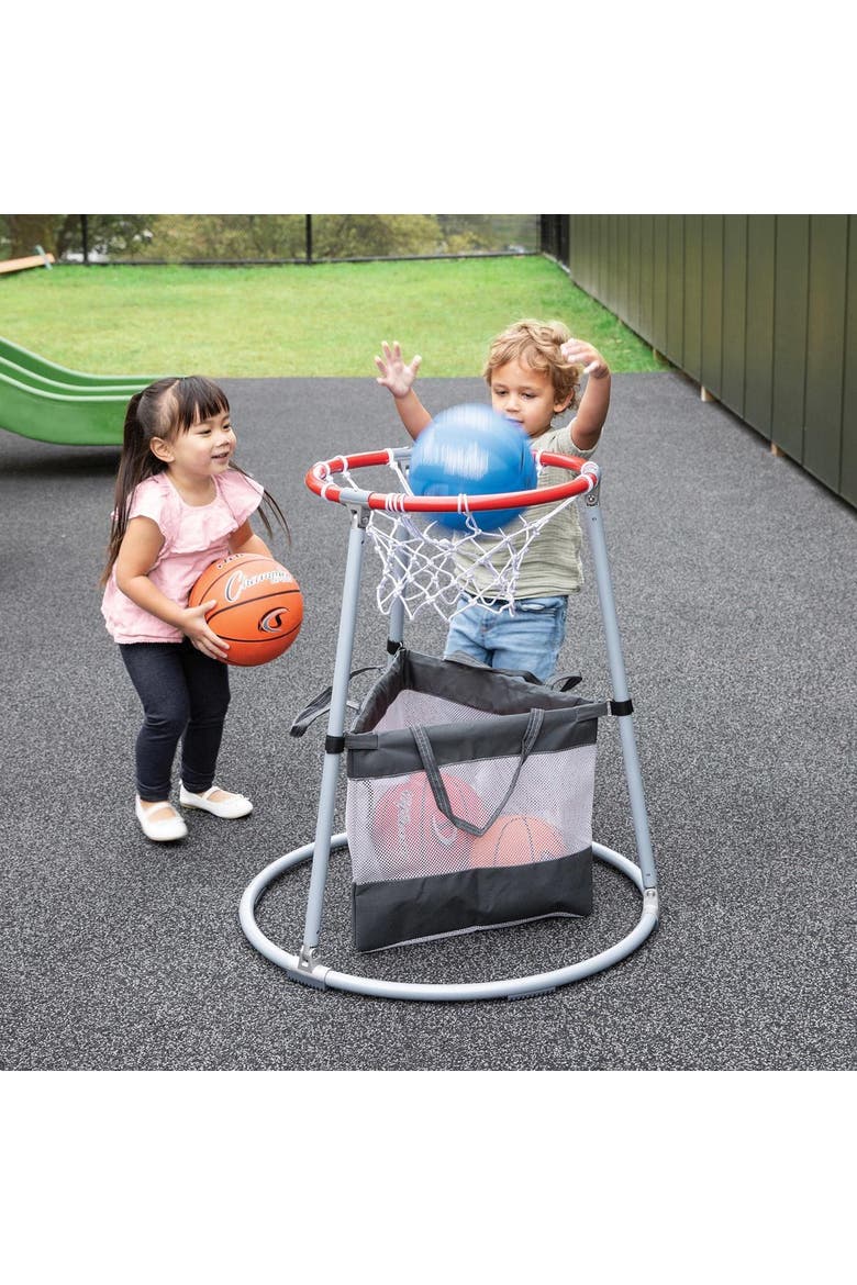 Toddler Basketball Hoop with Storage Bag, Alternate, color, Gray