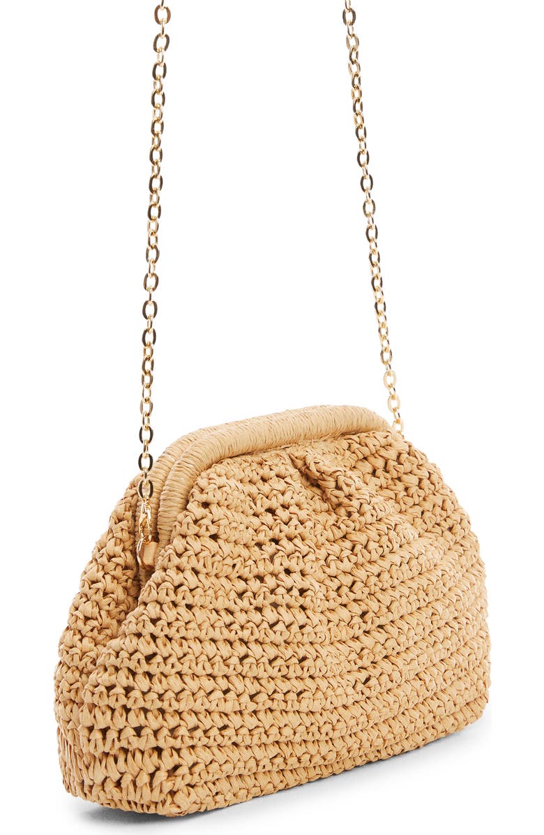 MANGO Amalfi Crochet Straw Clutch, Main, color,