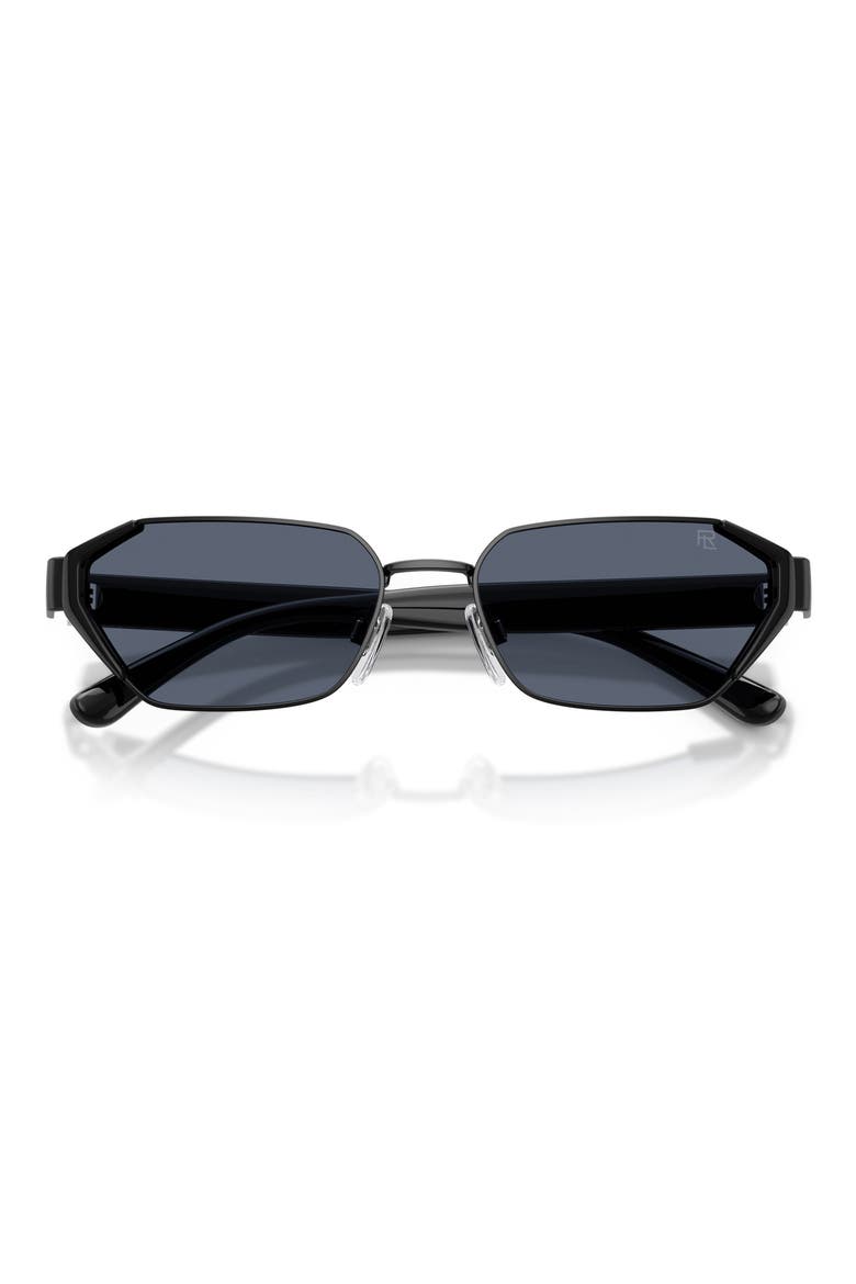 56mm Irregular Sunglasses, Alternate, color, SEMI SHINY BLACK / GREY