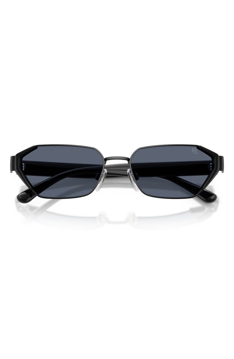 Ralph Lauren 56mm Irregular Sunglasses, Alternate, color, Semi Shiny Black / Grey