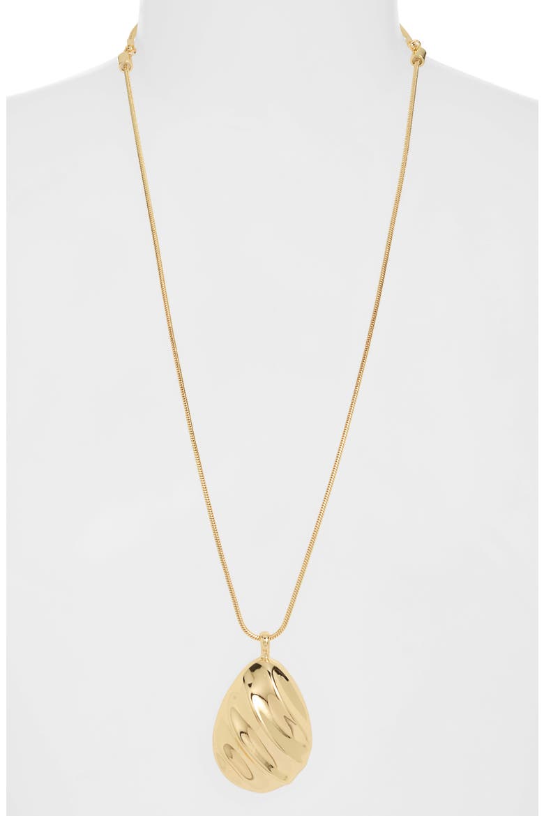 Fluted Adjustable Pendant Necklace, Alternate, color, GOLD