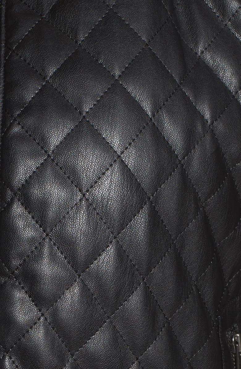 Sejour Quilted Faux Leather Bomber Jacket, Alternate, color, 