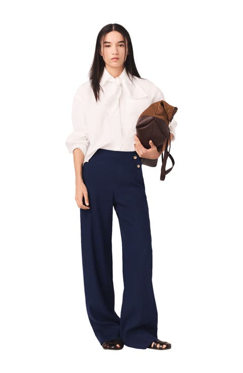 Linen-blend sailor trousers
