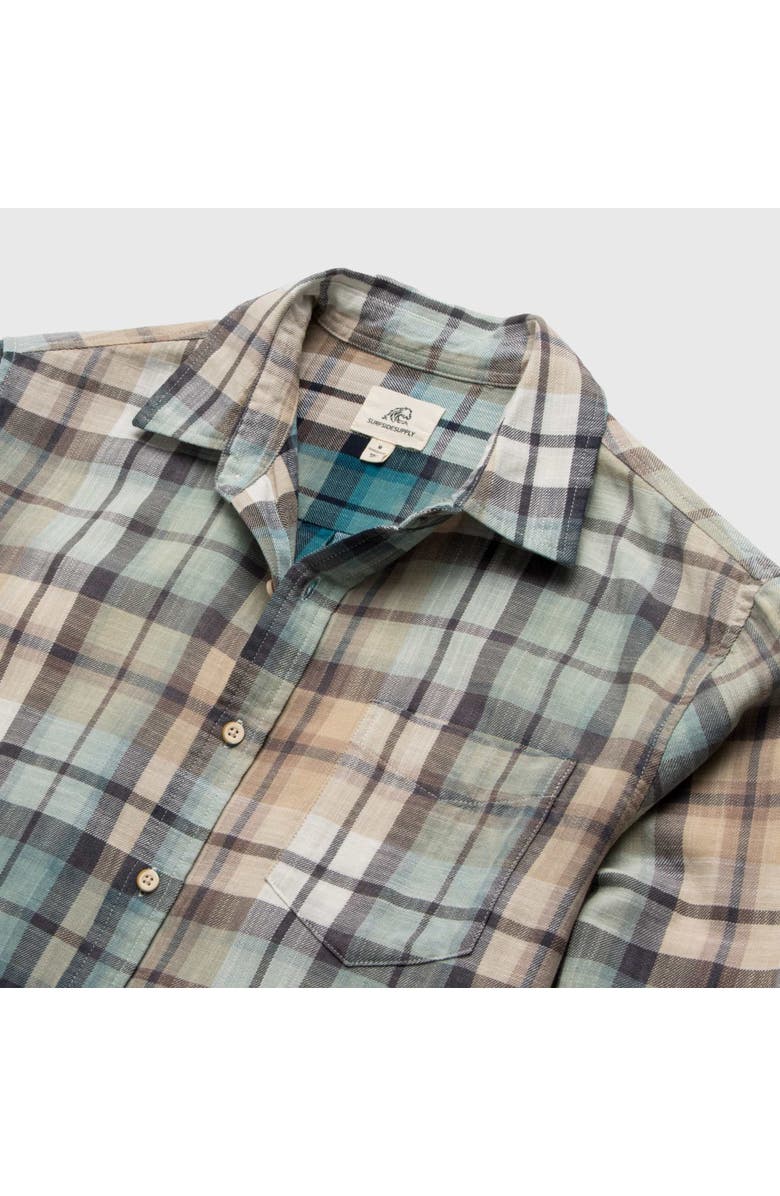 Surfside Supply Co. Brian Ombre Plaid Shirt, Alternate, color, Aqua Combo