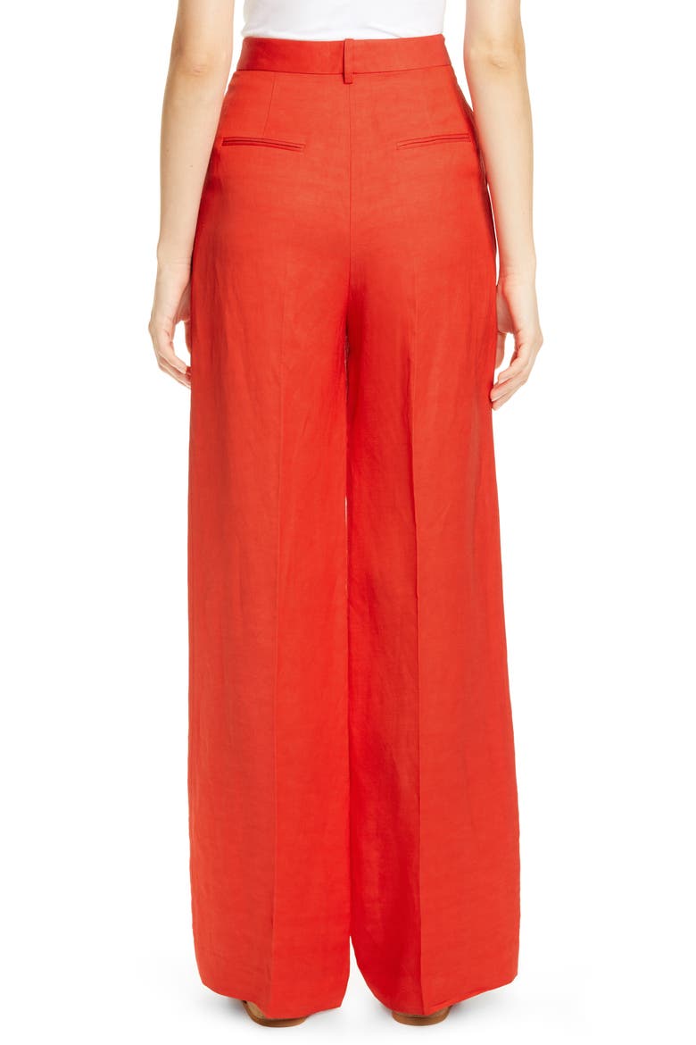 Jimson Linen & Cotton Wide Leg Pants, Alternate, color, POPPY