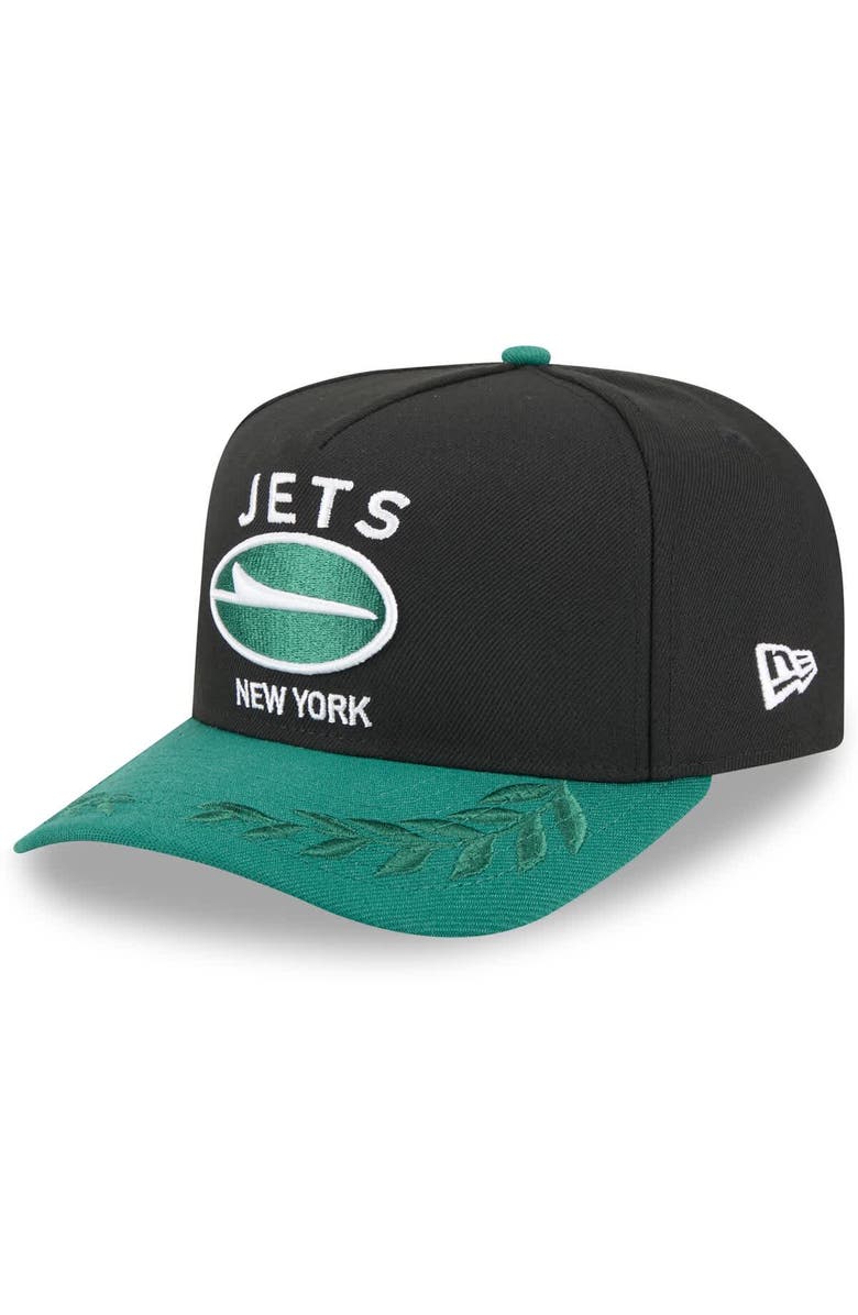 New Era Men's New Era Black/Green New York Jets 2025 NFL Draft A-Frame 9FIFTY Snapback Hat, Main, color, Black