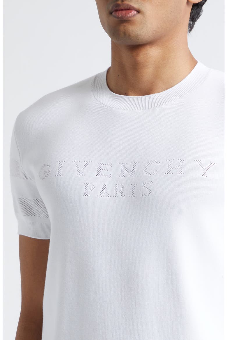 Short Sleeve Cotton Blend Logo Sweater, Alternate, color, WHITE