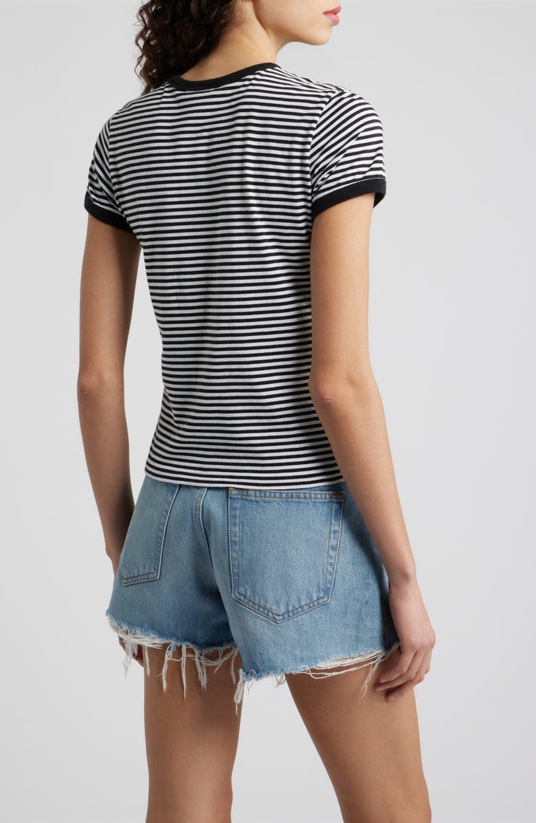 FRAME Ringer Pima Cotton T-Shirt, Alternate, color, Black Multi