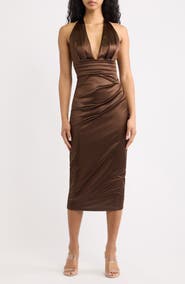 Emerald Sundae Satine Halter Midi Dress