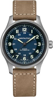 Hamilton Khaki Field Titanium Automatic Leather Strap Watch, 42mm