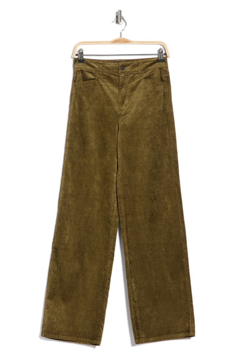 Sasha High Waist Crop Wide Leg Corduroy Pants, Main, color, DARK BRUSHED OLIVE