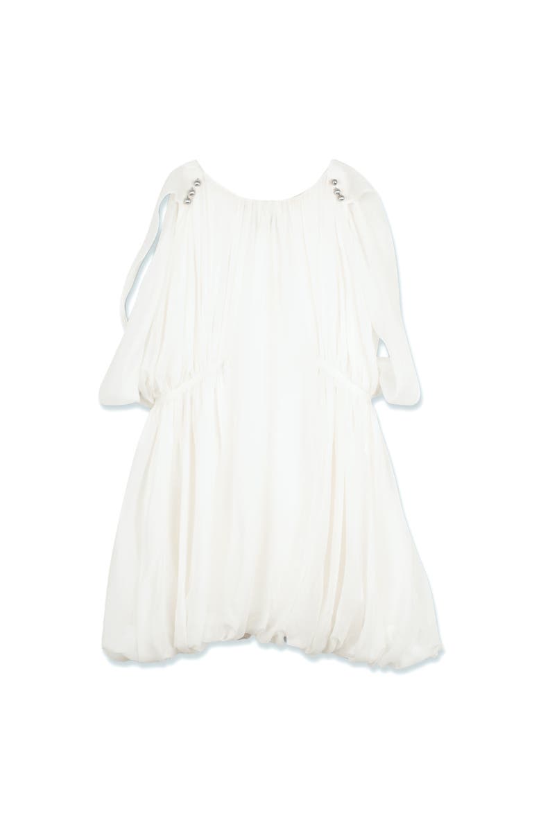 Lanvin Kids Silk Ceremony Dress In Charmeuse, Main, color, Optic White
